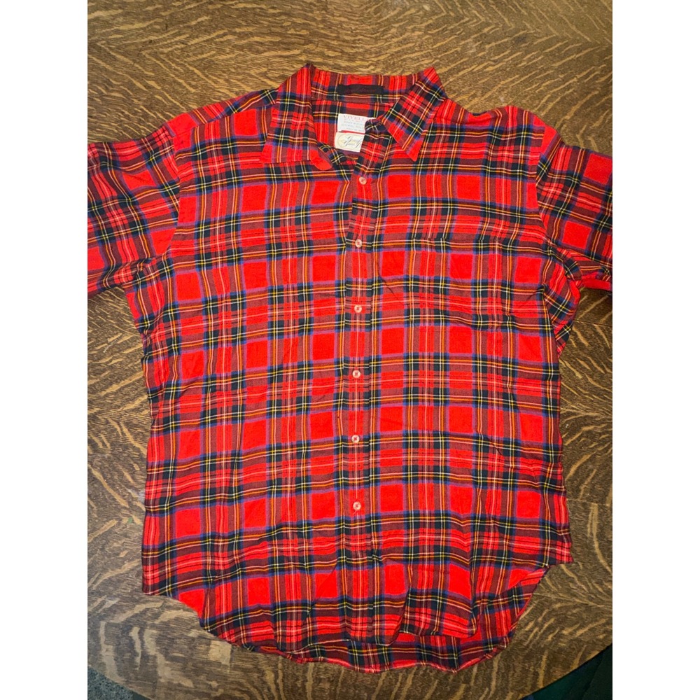 Vintage 60s Viyella Royal Stewart Tartan Shirt L Wool Scotland Gano Downs